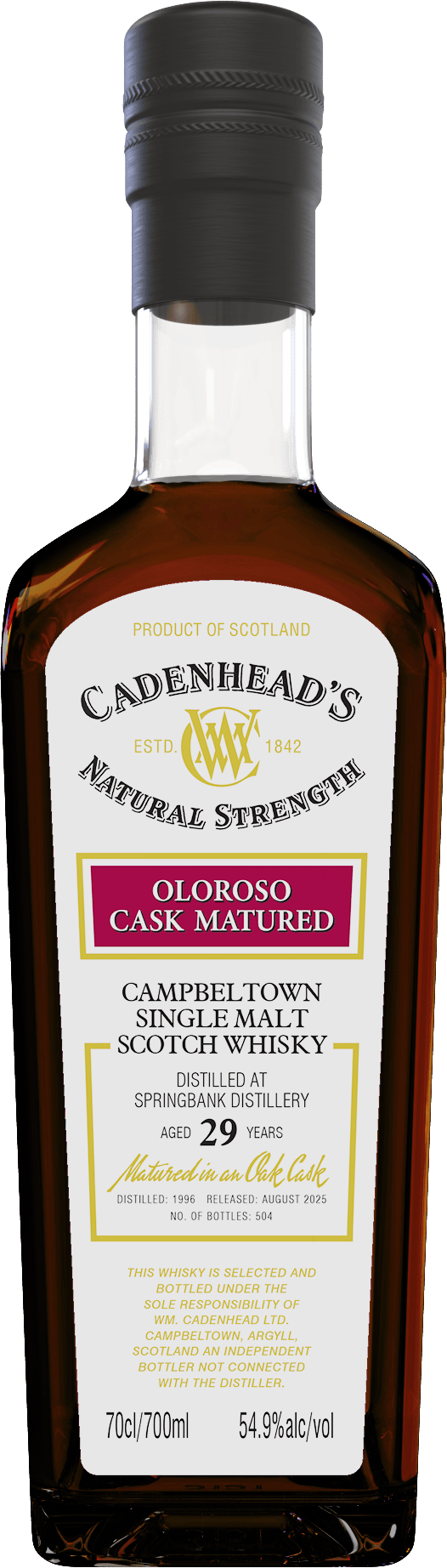 Springbank 29yo 54.9% abv 70cl Single Malt Whisky