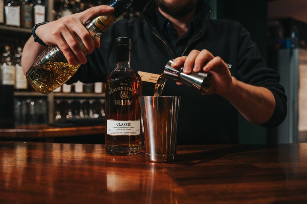 Cadenhead's whisky being poured at the bar