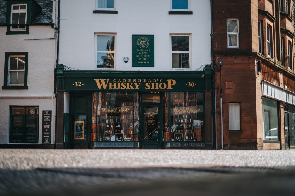 The Cadenhead's whisky shop on the street in Campbeltown